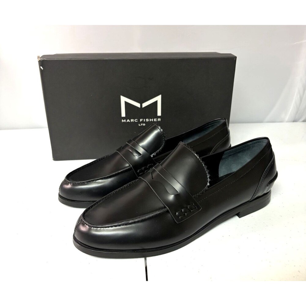 Marc Fisher Milton Leather Loafer Black Women's Size 11 M New in Box
